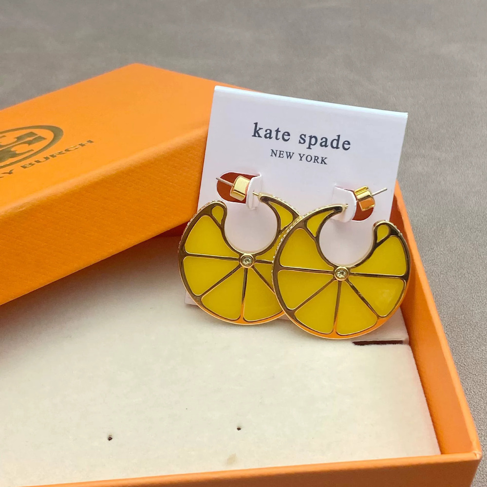 kate spade Rhinestone Enamel Lemon Slice Earrings